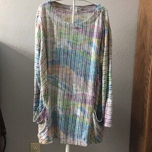 Christopher & Banks Multicolor Striped Tunic - Blue, Green, Purple, Yellow